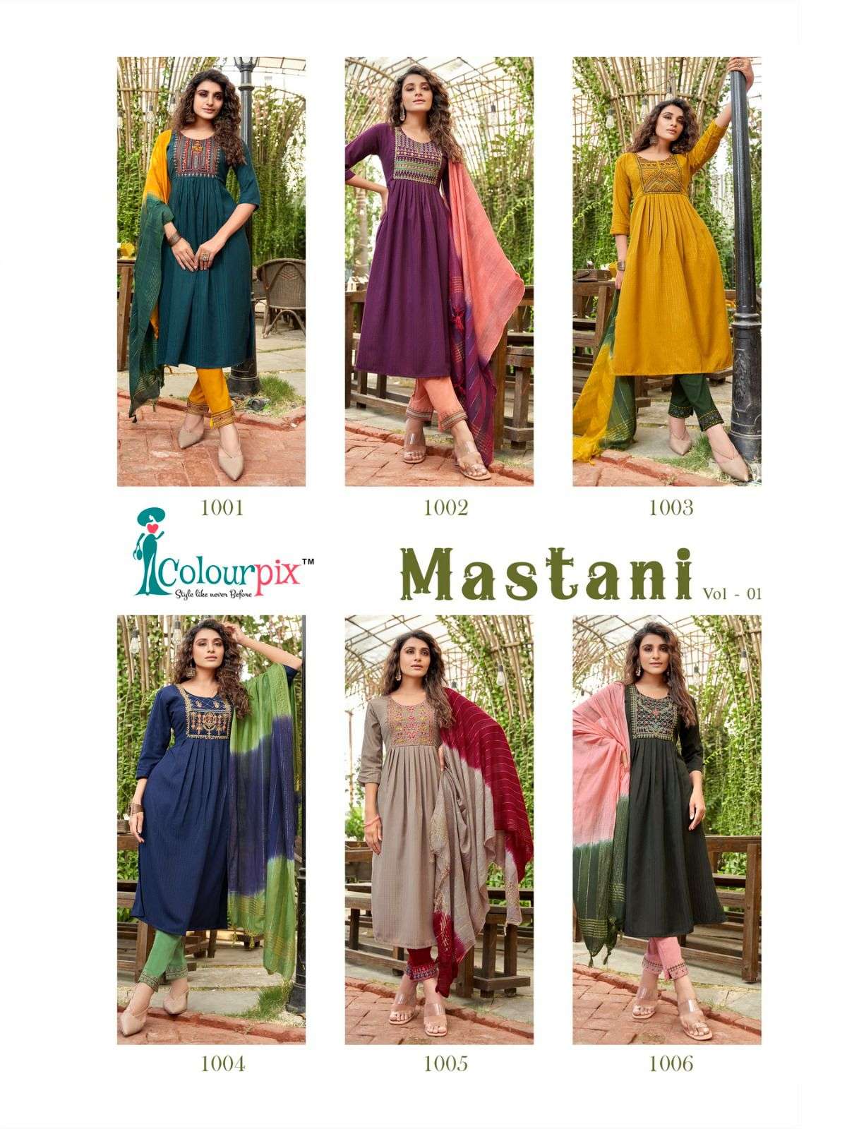 Colorpix Mastani Vol.1 Kurti With Pant & Dupatta On Wholesale