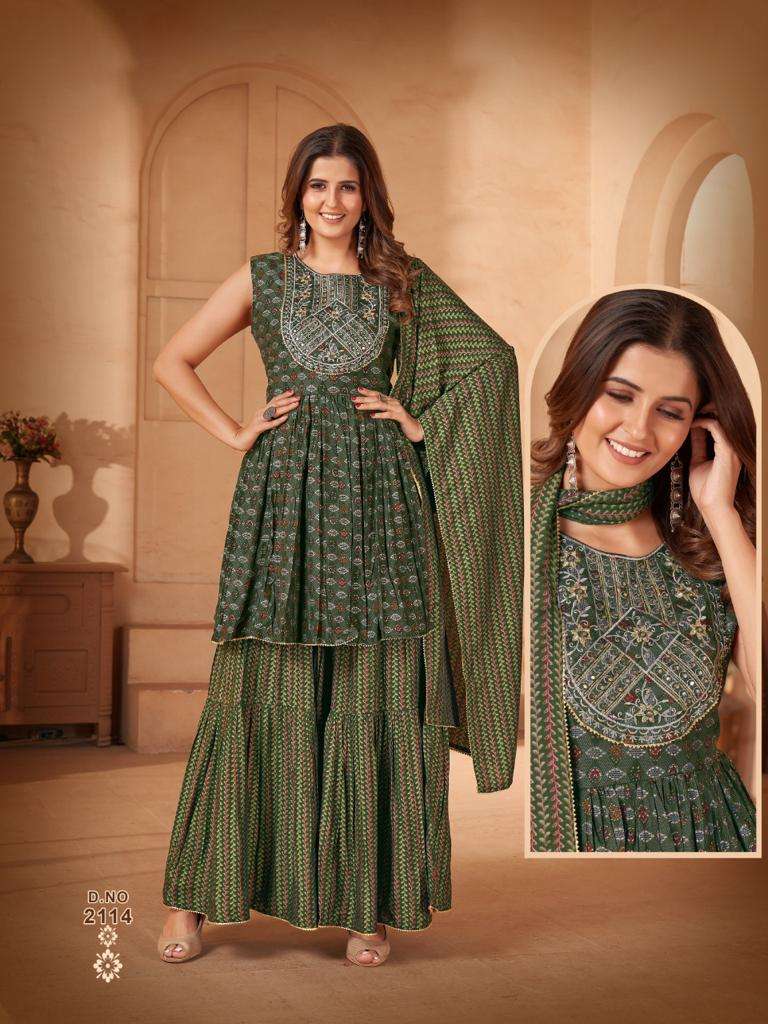 D.no.2113 Maslin Print Top Bottom With Dupatta On Wholesale