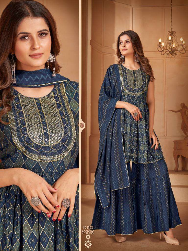 D.no.2113 Maslin Print Top Bottom With Dupatta On Wholesale