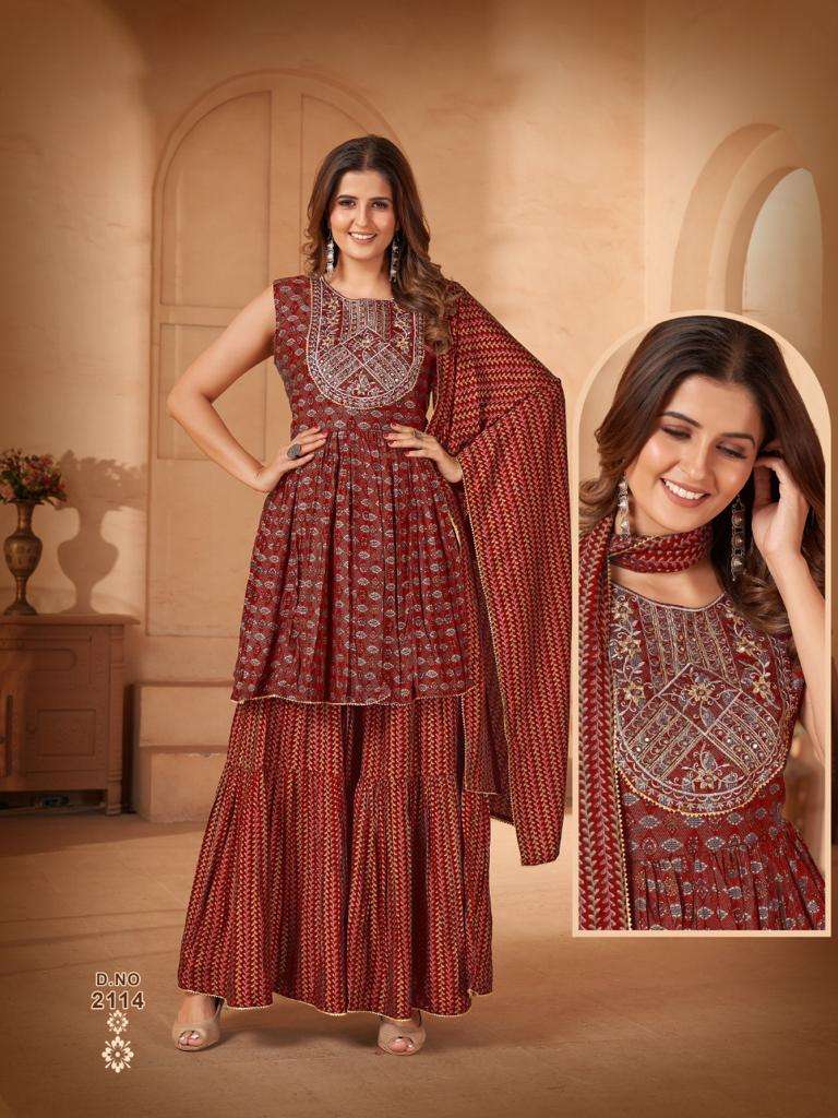 D.no.2113 Maslin Print Top Bottom With Dupatta On Wholesale