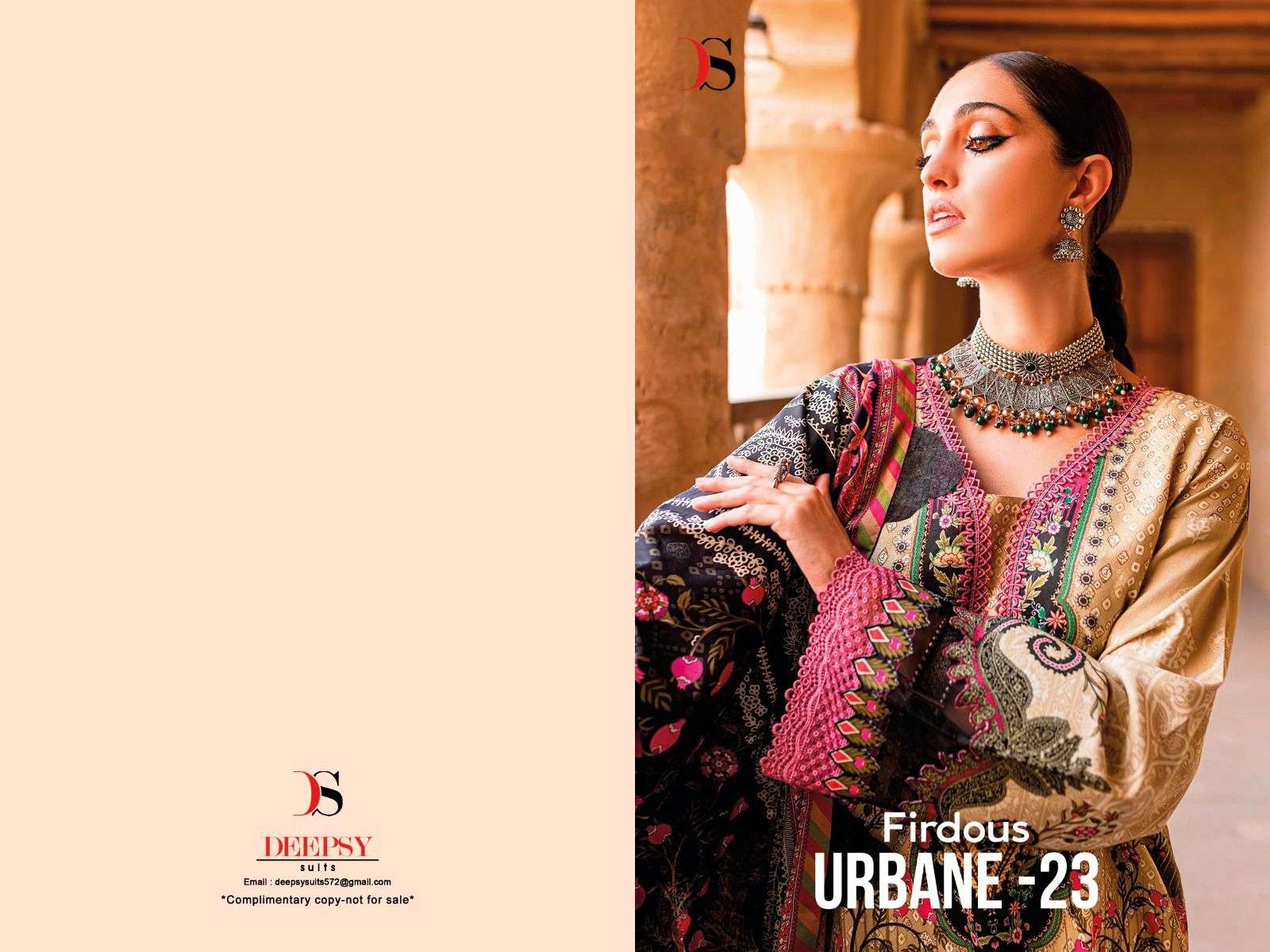 Deepsy Suits Firdous Urbane 23 Pure Cotton With Self Embroidery On Wholesale