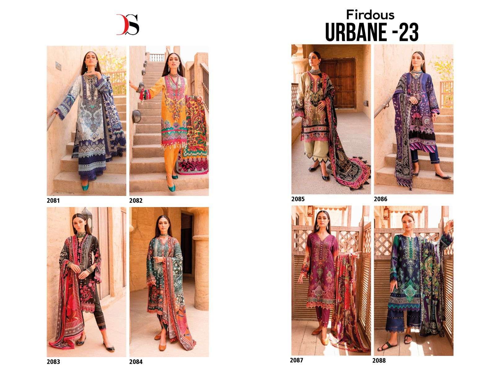 Deepsy Suits Firdous Urbane 23 Pure Cotton With Self Embroidery On Wholesale