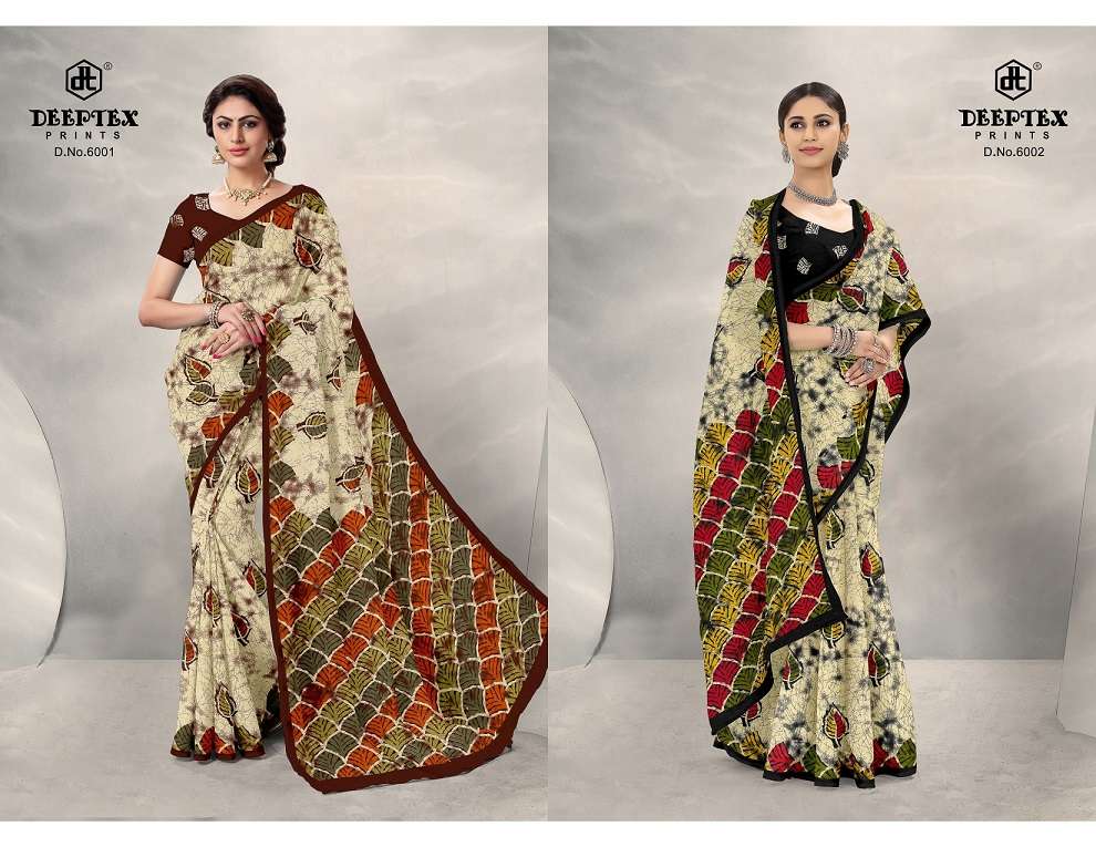 Deeptex Batik Queen Vol 6 Pure Cotton Printed Saree On Wholesale