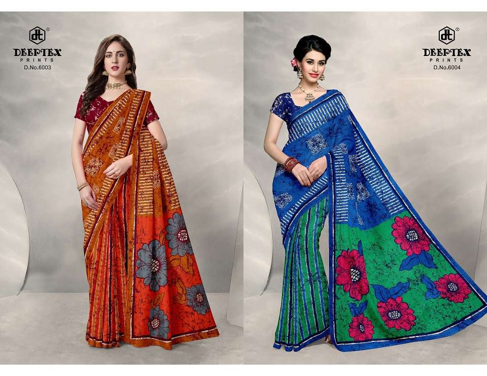Deeptex Batik Queen Vol 6 Pure Cotton Printed Saree On Wholesale