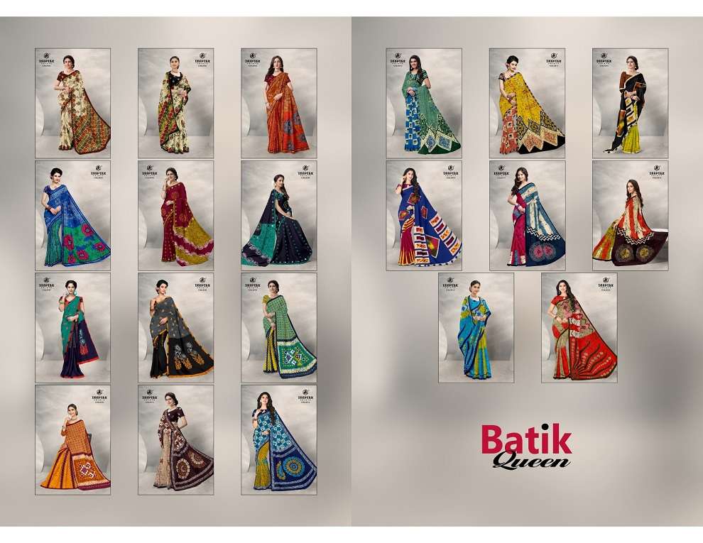 Deeptex Batik Queen Vol 6 Pure Cotton Printed Saree On Wholesale