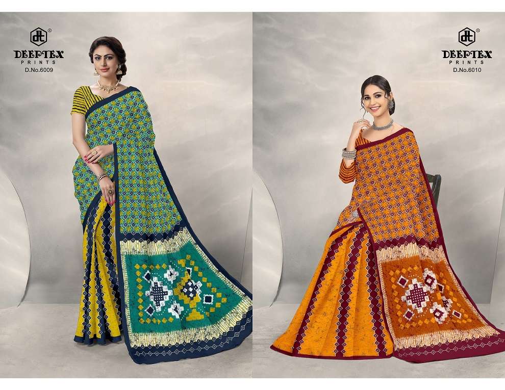 Deeptex Batik Queen Vol 6 Pure Cotton Printed Saree On Wholesale