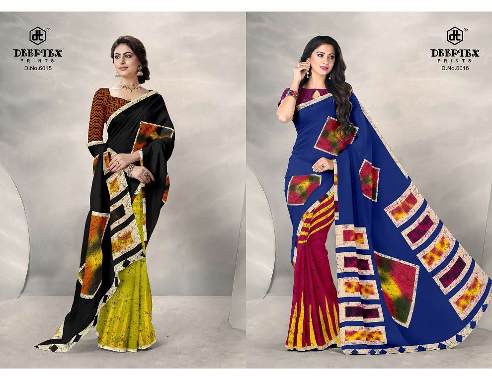 Deeptex Batik Queen Vol 6 Pure Cotton Printed Saree On Wholesale