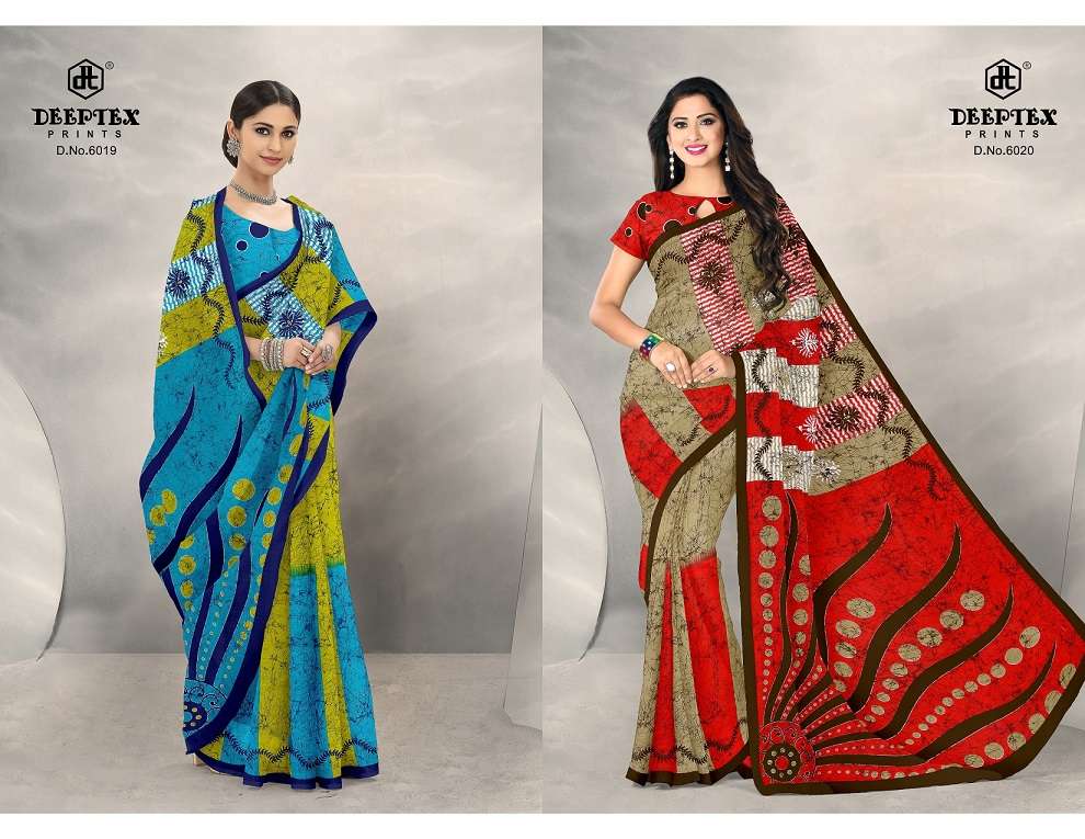 Deeptex Batik Queen Vol 6 Pure Cotton Printed Saree On Wholesale