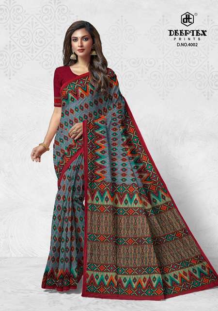 Deeptex Prime Time Vol 4 Pure Cotton Printed Sarees On Wholesale