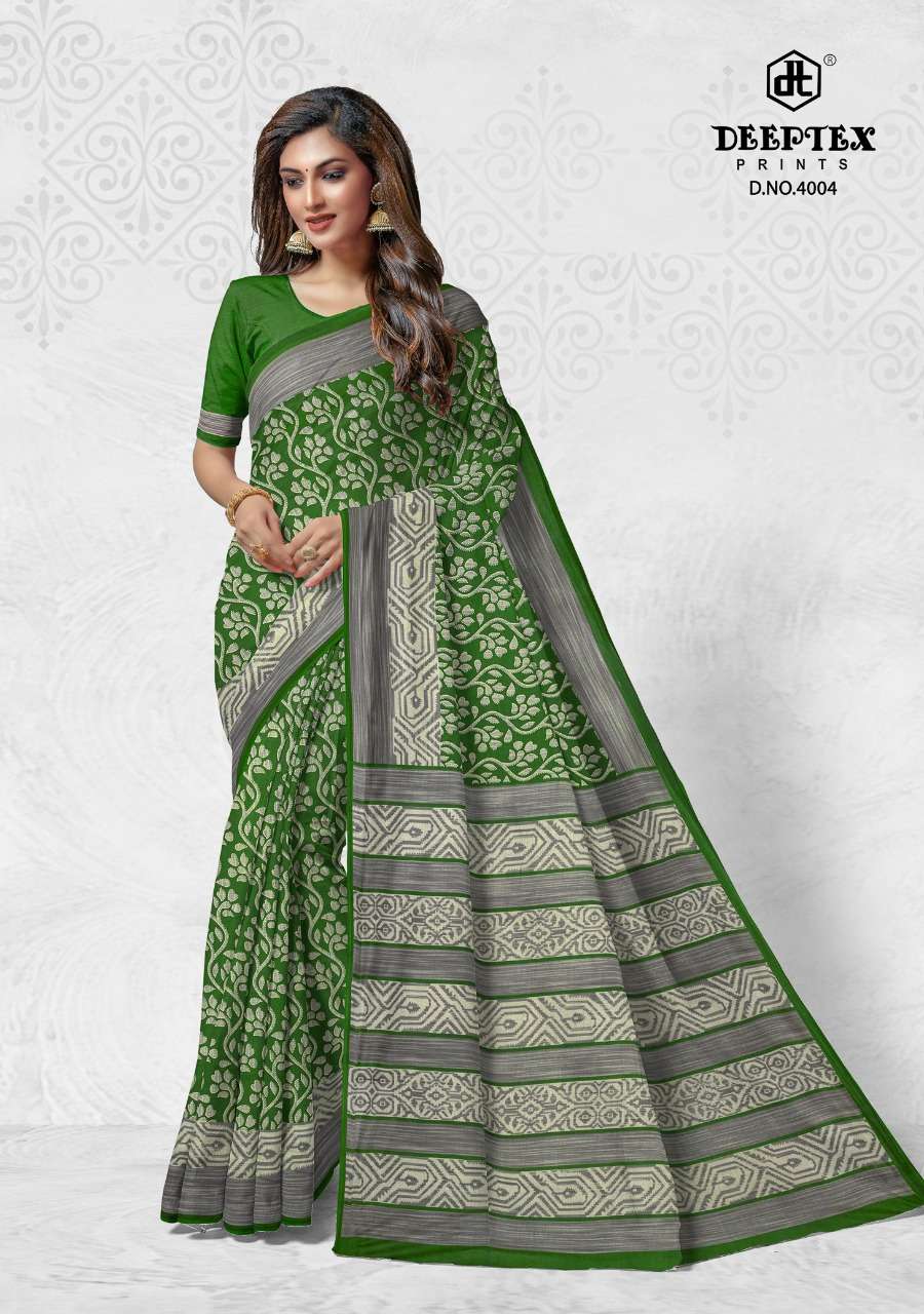 Deeptex Prime Time Vol 4 Pure Cotton Printed Sarees On Wholesale
