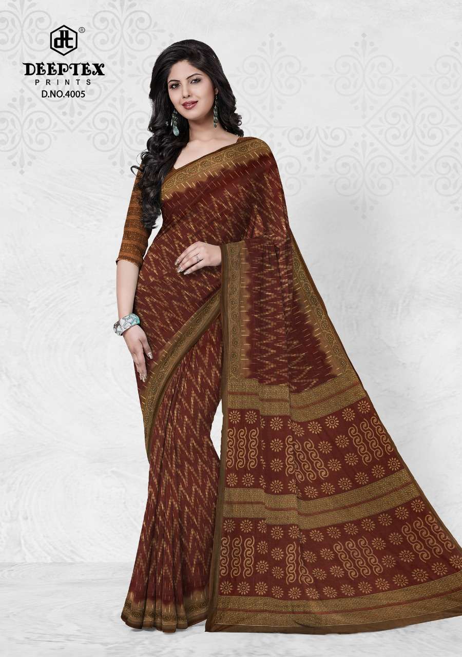 Deeptex Prime Time Vol 4 Pure Cotton Printed Sarees On Wholesale