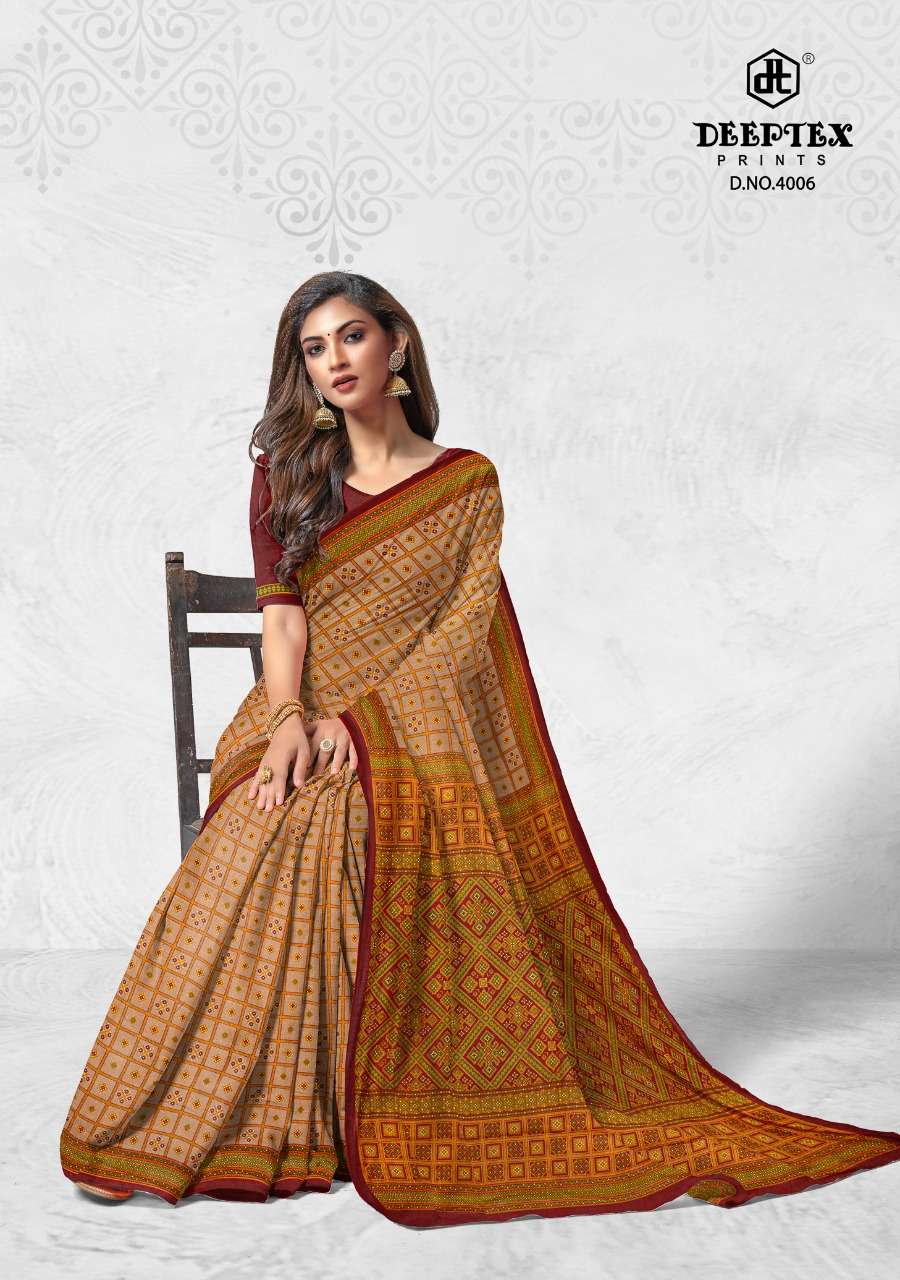Deeptex Prime Time Vol 4 Pure Cotton Printed Sarees On Wholesale