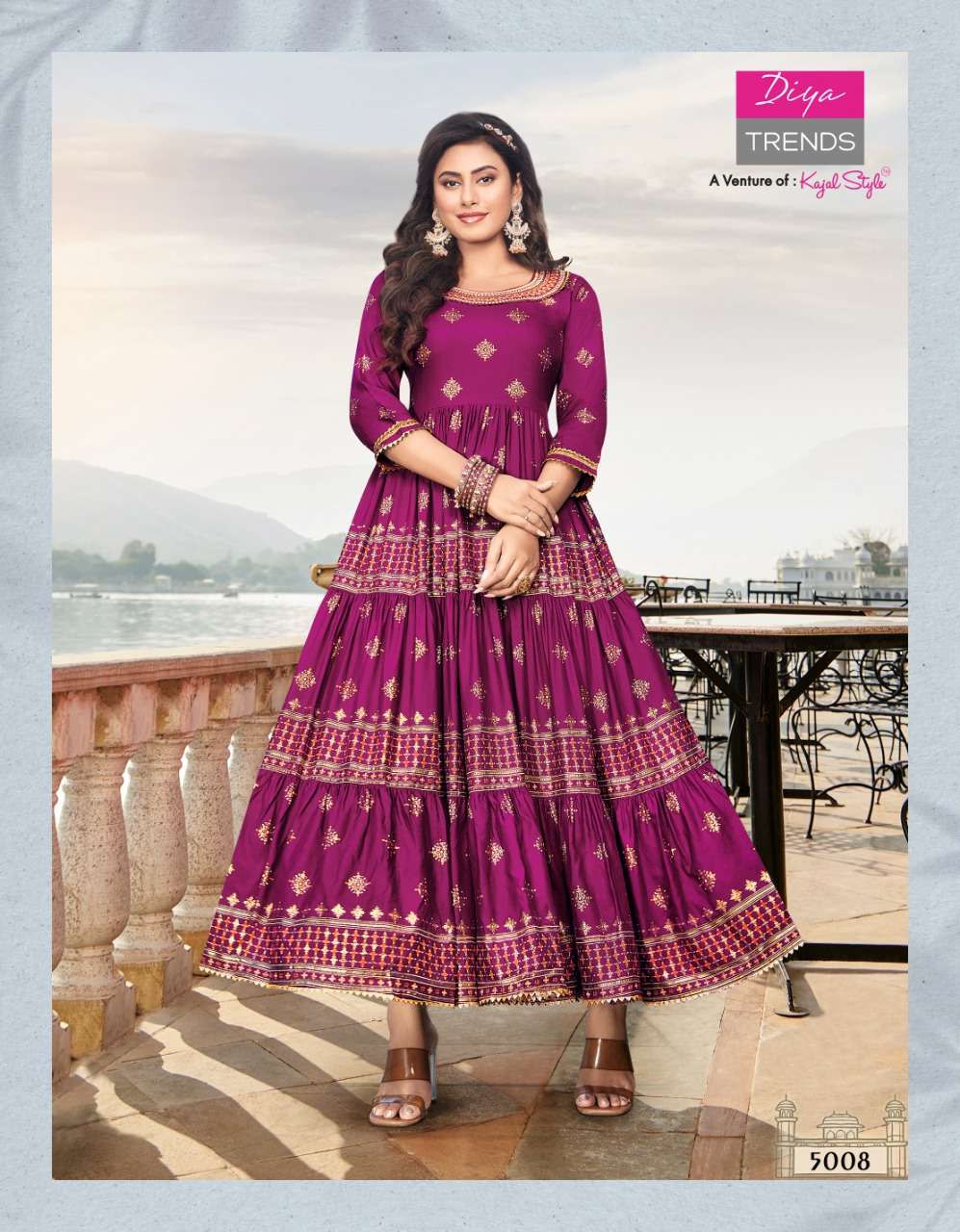 Diya Trends Groom Vol 5 Rayon Gold Prints With Fancy embroidery Work On Wholesale
