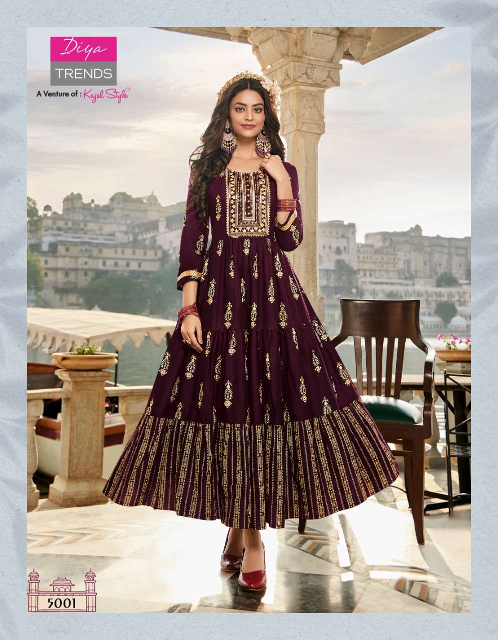 Diya Trends Groom Vol 5 Rayon Gold Prints With Fancy embroidery Work On Wholesale