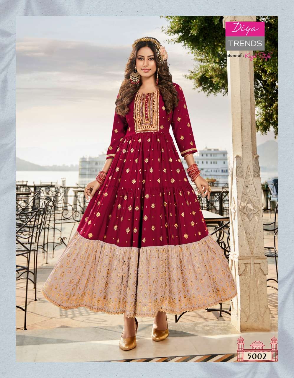Diya Trends Groom Vol 5 Rayon Gold Prints With Fancy embroidery Work On Wholesale
