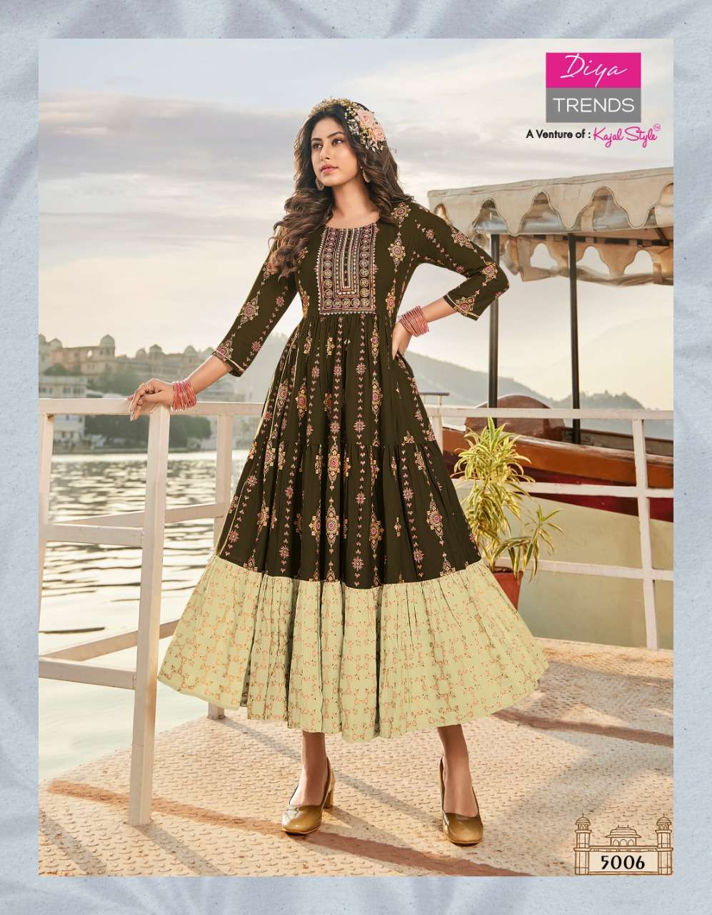 Diya Trends Groom Vol 5 Rayon Gold Prints With Fancy embroidery Work On Wholesale