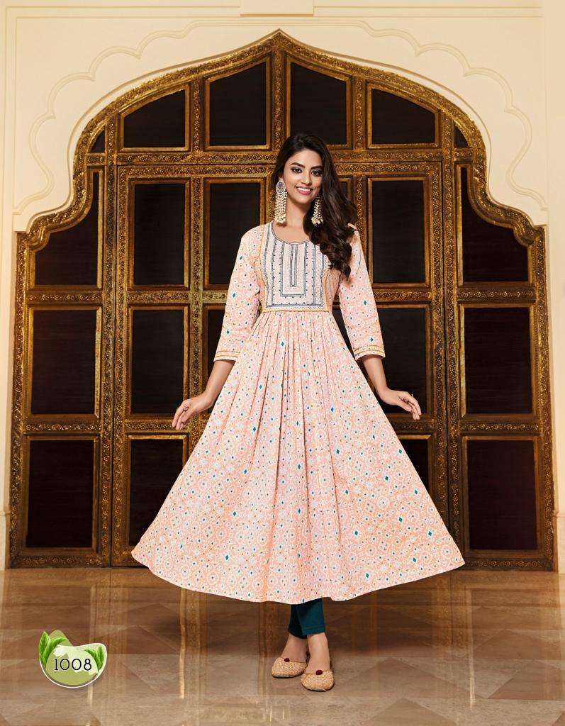 Nyra cut kurtis, Designer Georgette Kurti, Floral Printed Kurti.