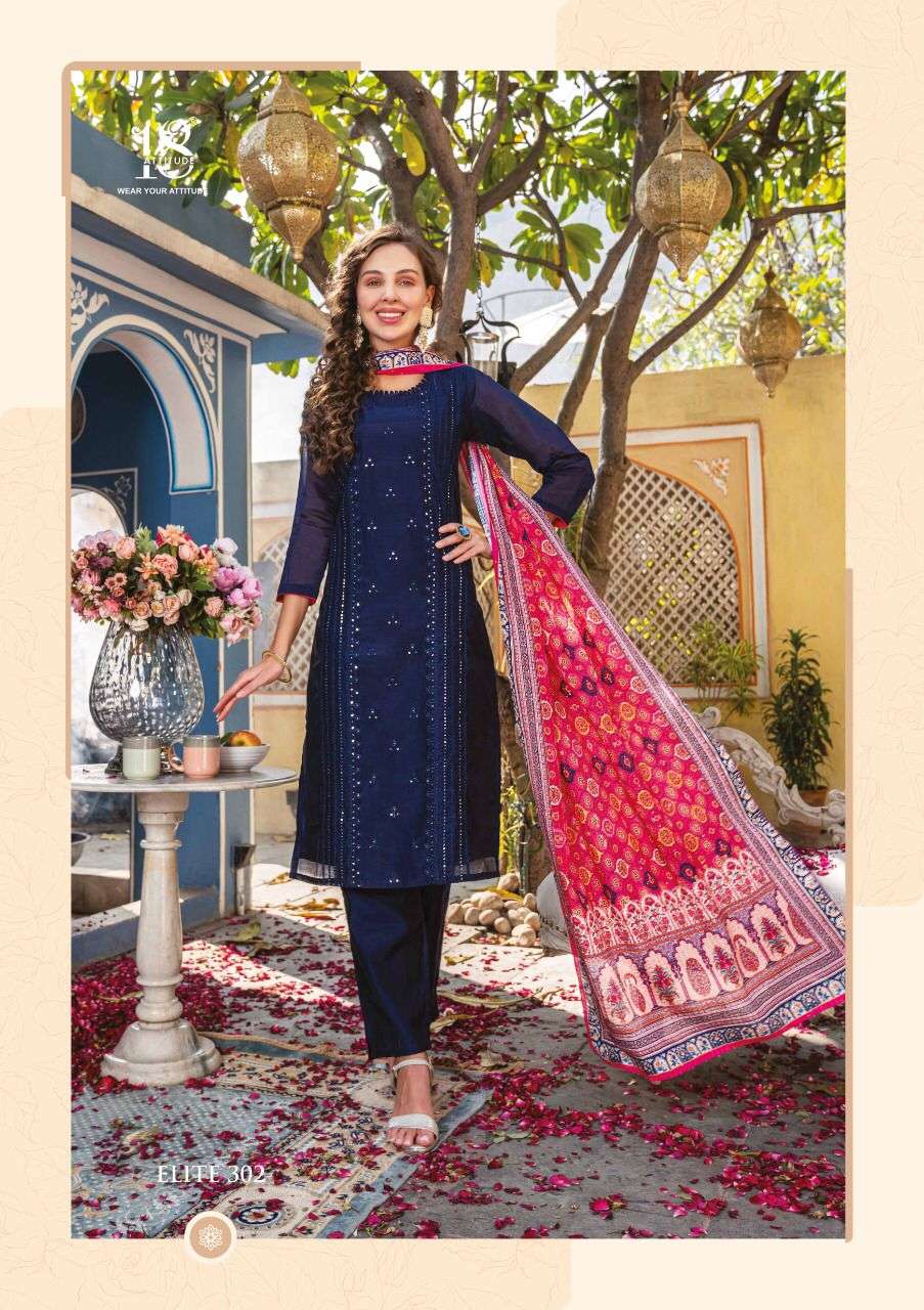 Elite Vol - 03 Pure Chanderi Heavy Embroidery With Handwork On Wholesale