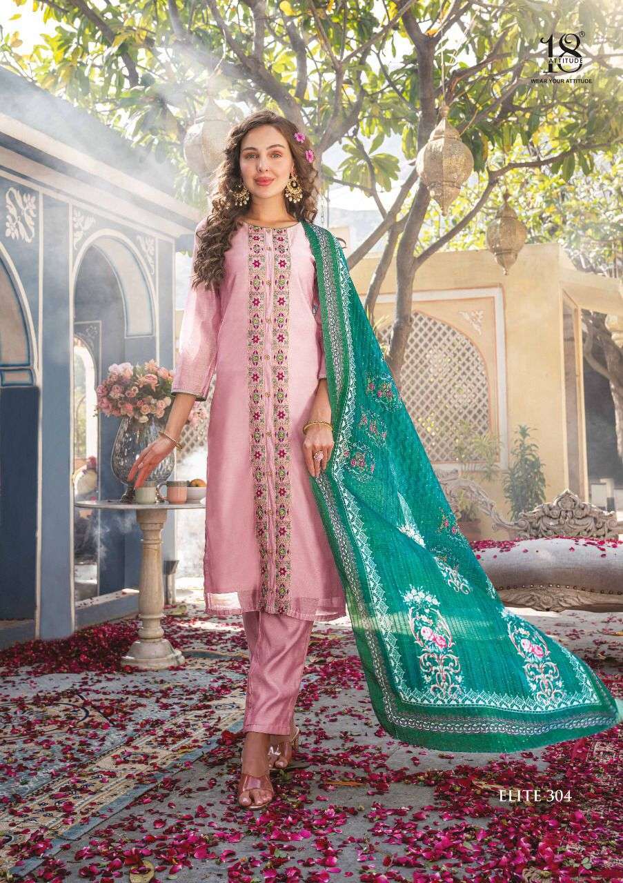 Elite Vol - 03 Pure Chanderi Heavy Embroidery With Handwork On Wholesale