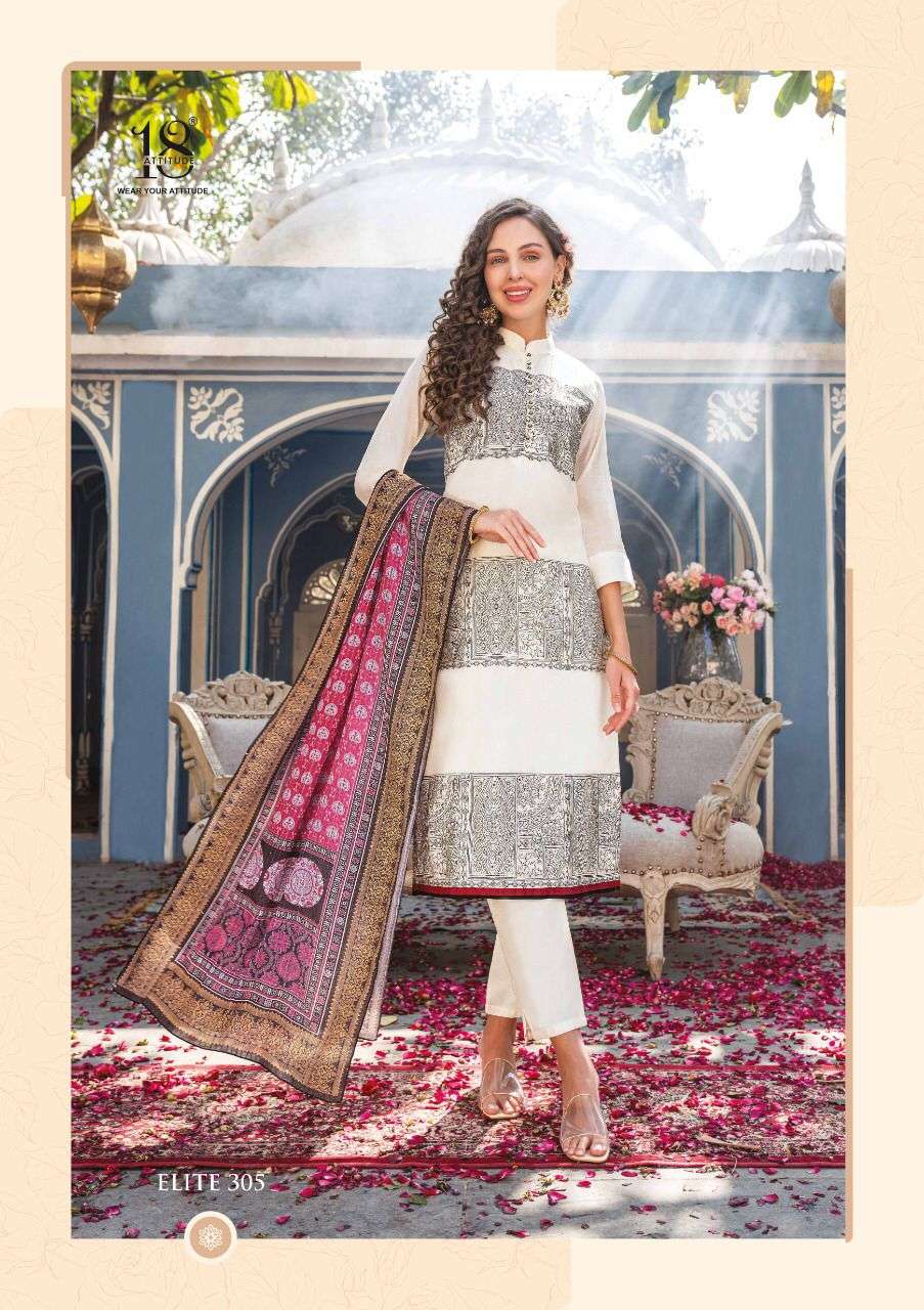 Elite Vol - 03 Pure Chanderi Heavy Embroidery With Handwork On Wholesale