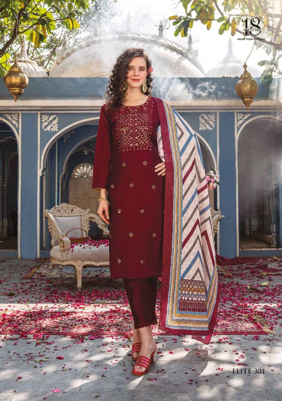 Elite Vol - 03 Pure Chanderi Heavy Embroidery With Handwork On Wholesale