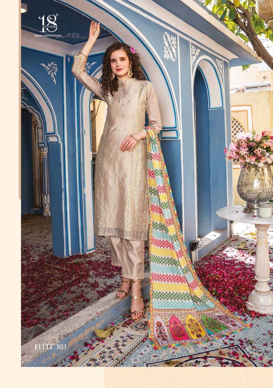 Elite Vol - 03 Pure Chanderi Heavy Embroidery With Handwork On Wholesale