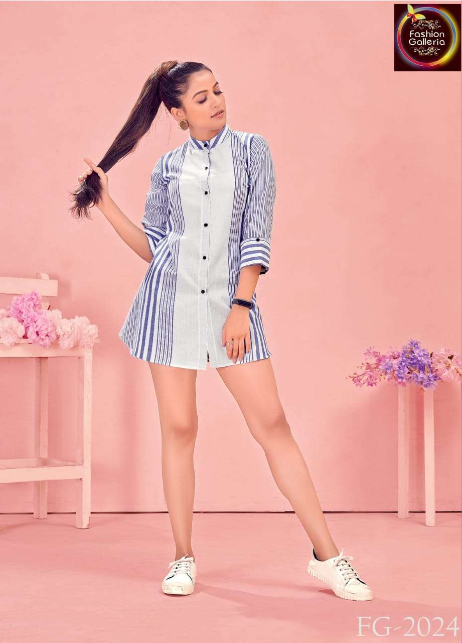 Fashion Galleria Daisy Vol 1 Pure Khadi Full Stitched Tunics Shirts On Wholesale