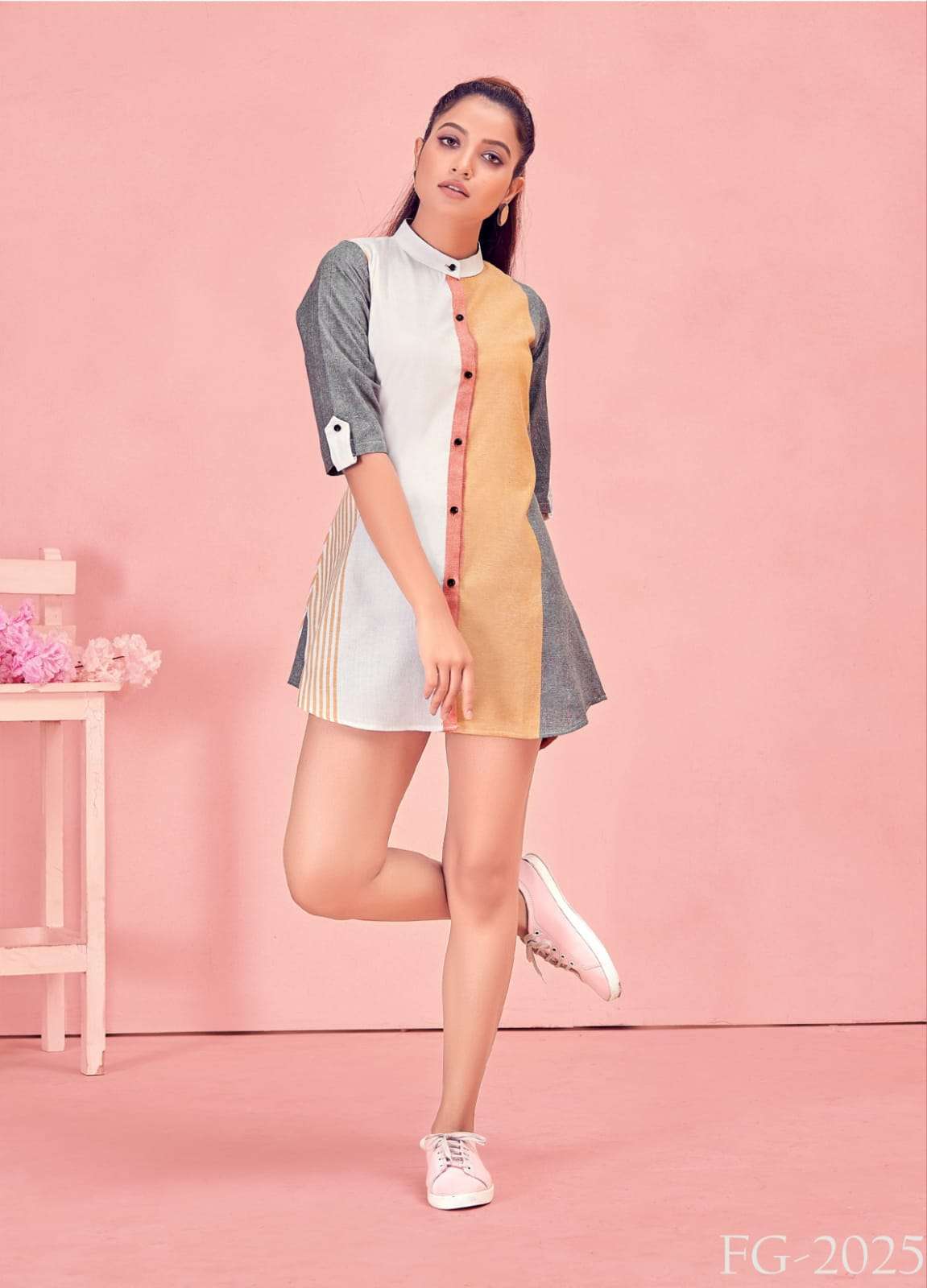Fashion Galleria Daisy Vol 1 Pure Khadi Full Stitched Tunics Shirts On Wholesale