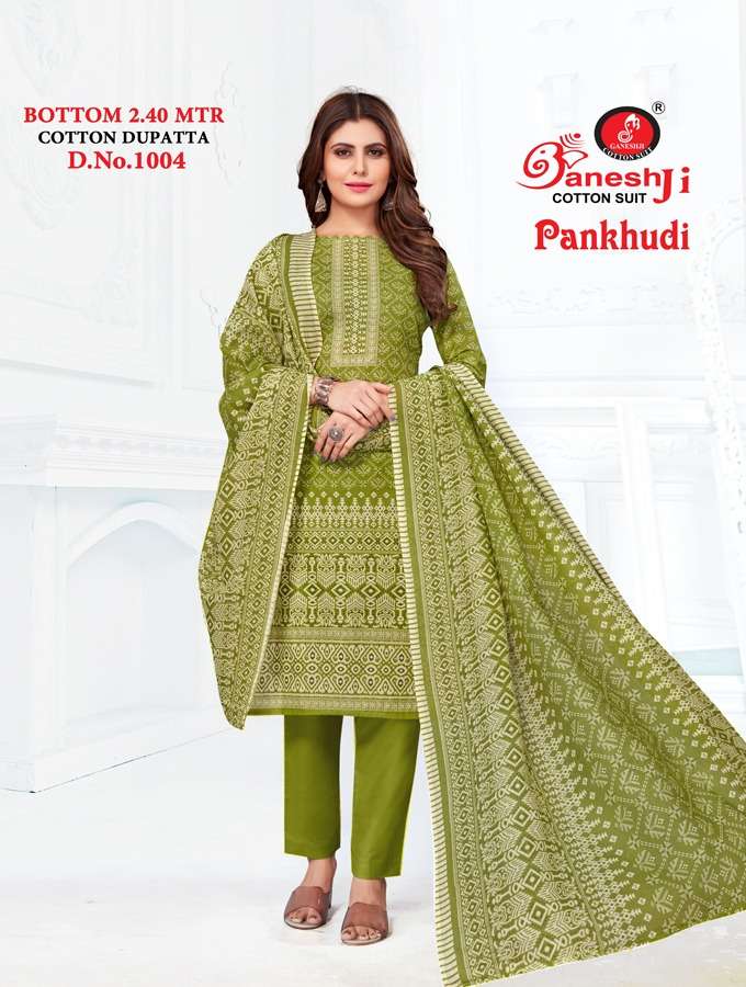 Ganeshji Pankhudi Vol 1 Heavy Cotton Unstitched Dress Materials On Wholesale