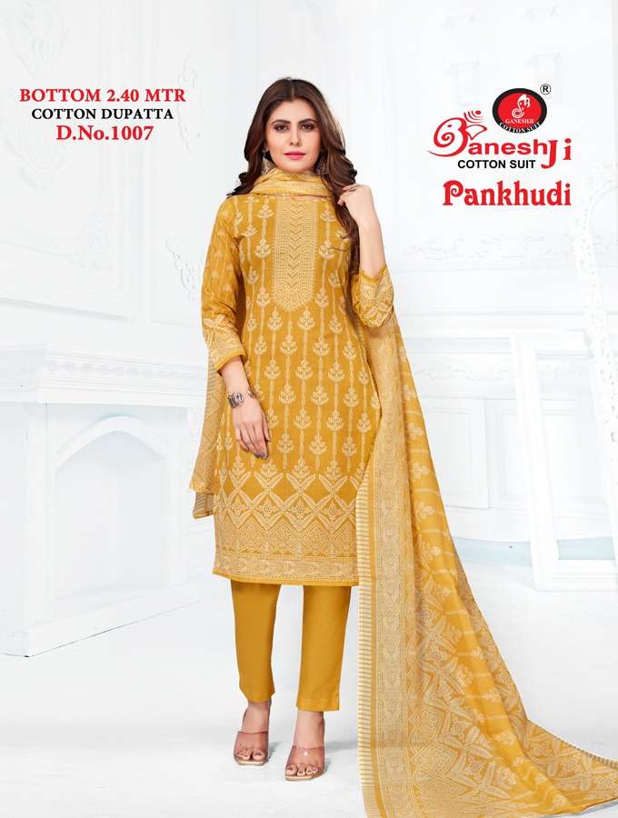 Ganeshji Pankhudi Vol 1 Heavy Cotton Unstitched Dress Materials On Wholesale