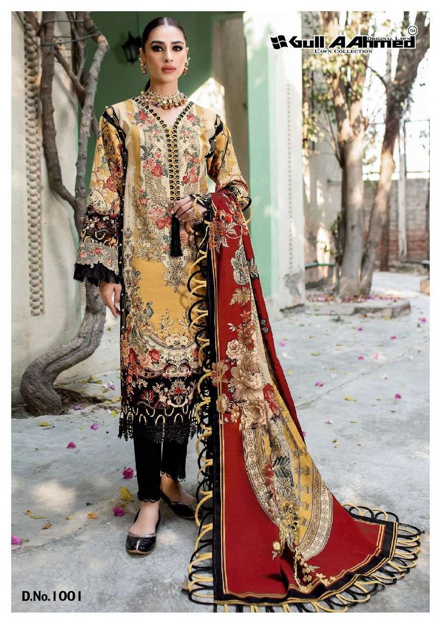 Gull Aahmed Minhal Exclusive Lawn Collection Vol-1 Lawn Cotton Dress Material On Wholesale