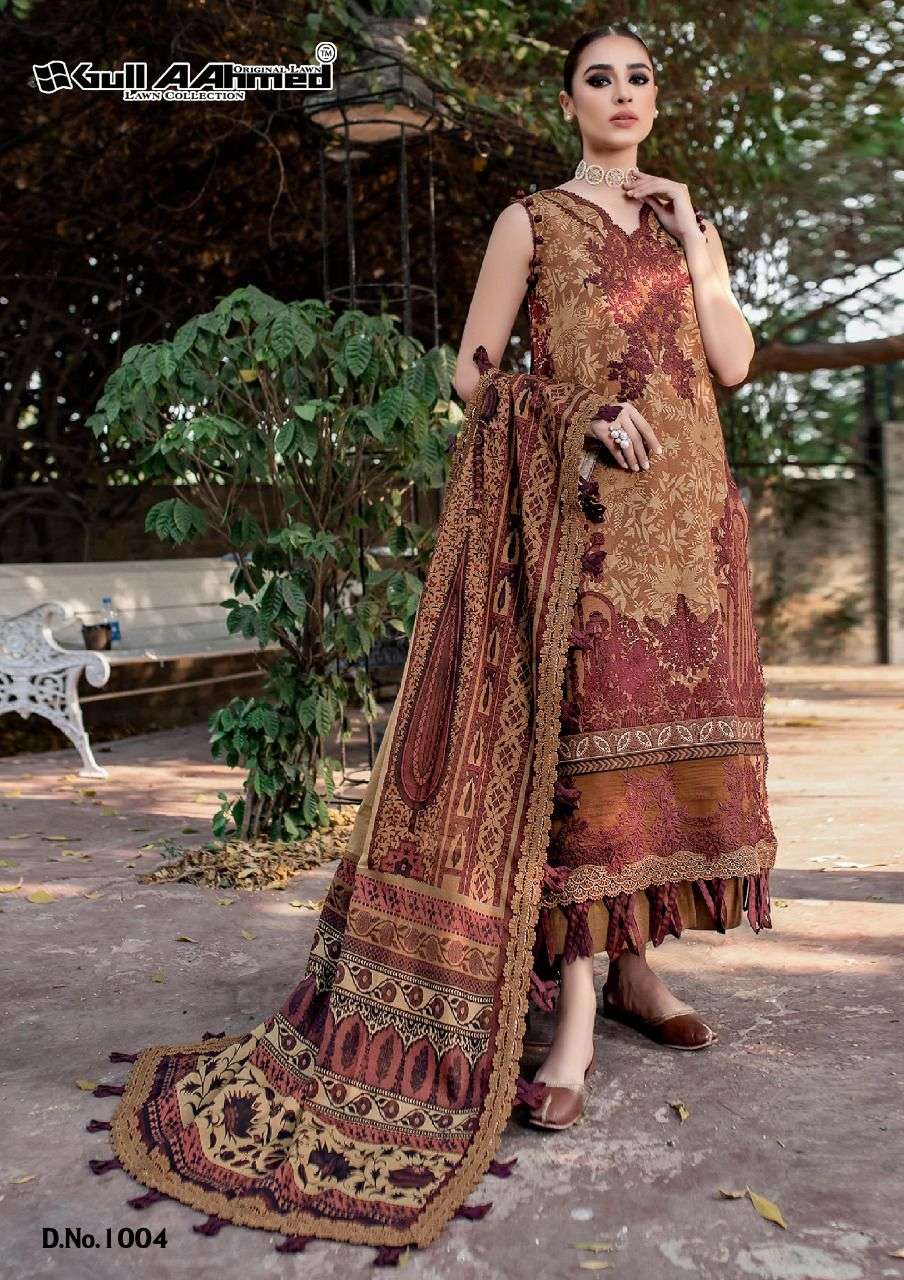 Gull Aahmed Minhal Exclusive Lawn Collection Vol-1 Lawn Cotton Dress Material On Wholesale