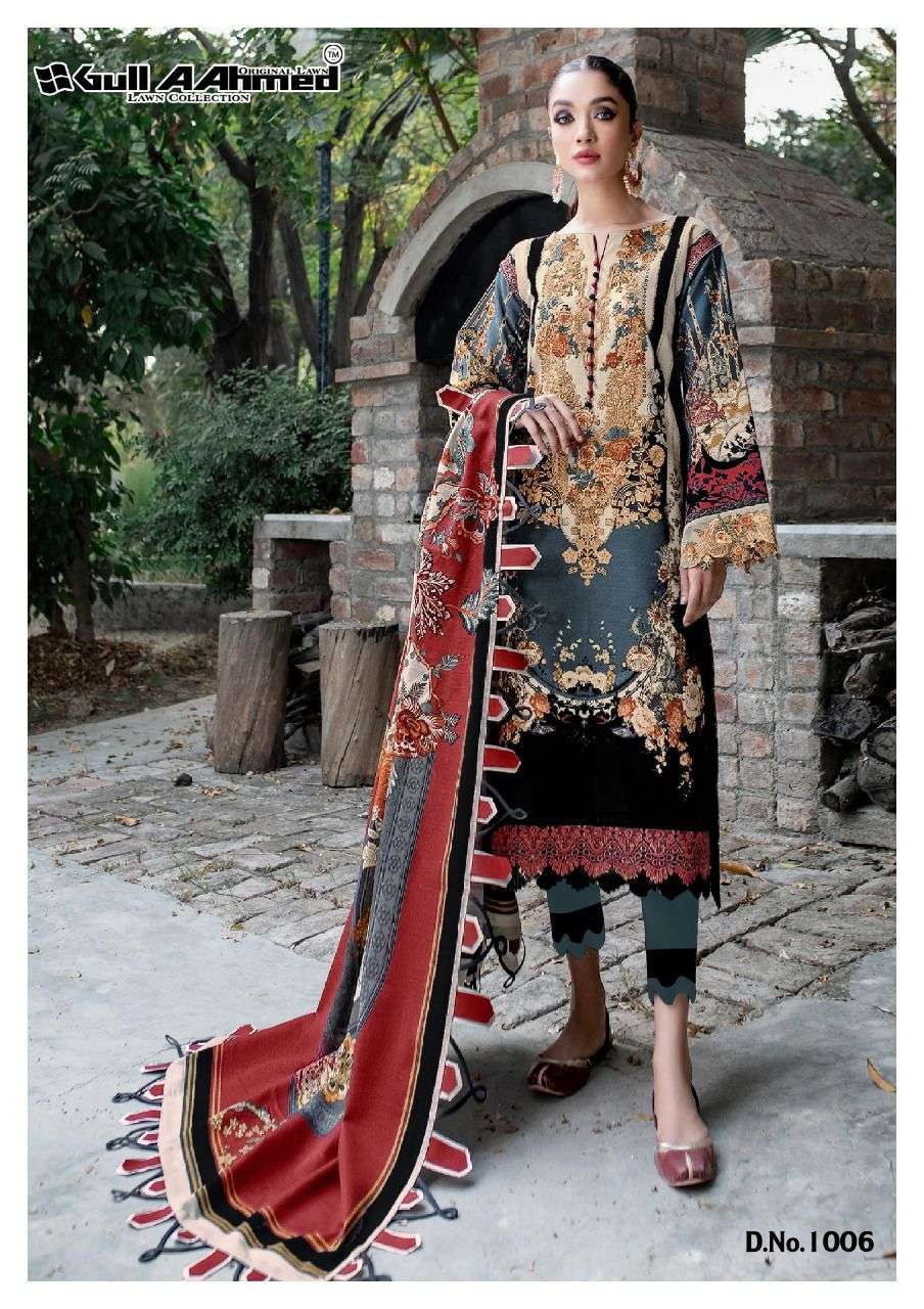 Gull Aahmed Minhal Exclusive Lawn Collection Vol-1 Lawn Cotton Dress Material On Wholesale