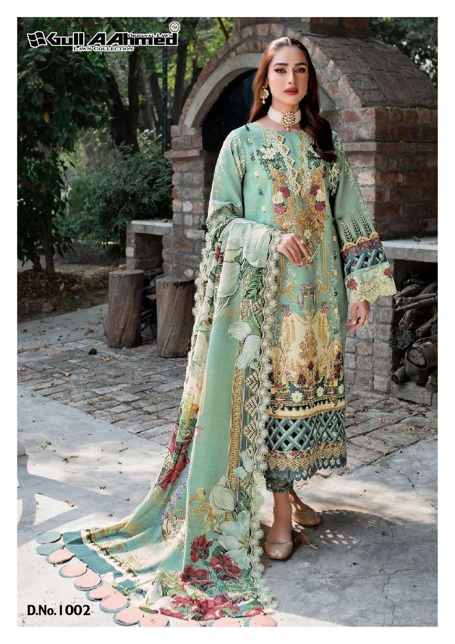 Gull Aahmed Minhal Exclusive Lawn Collection Vol-1 Lawn Cotton Dress Material On Wholesale