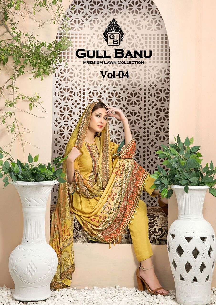 Gull Ahmed GULL BANU VOL-04 Pure Lawn Collection On Wholesale