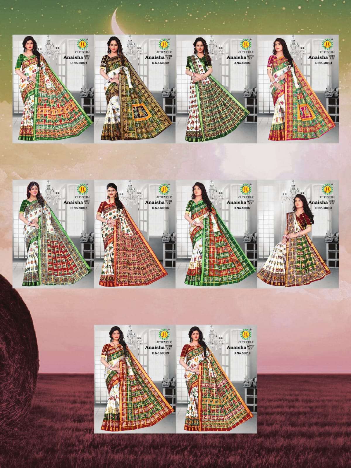 Jt Anaisha Vol 50 Cotton Jari Check Saree On Wholesale