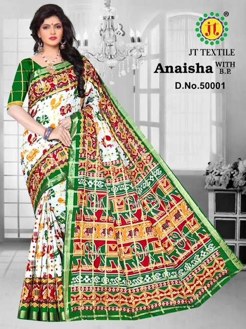 Jt Anaisha Vol 50 Cotton Jari Check Saree On Wholesale