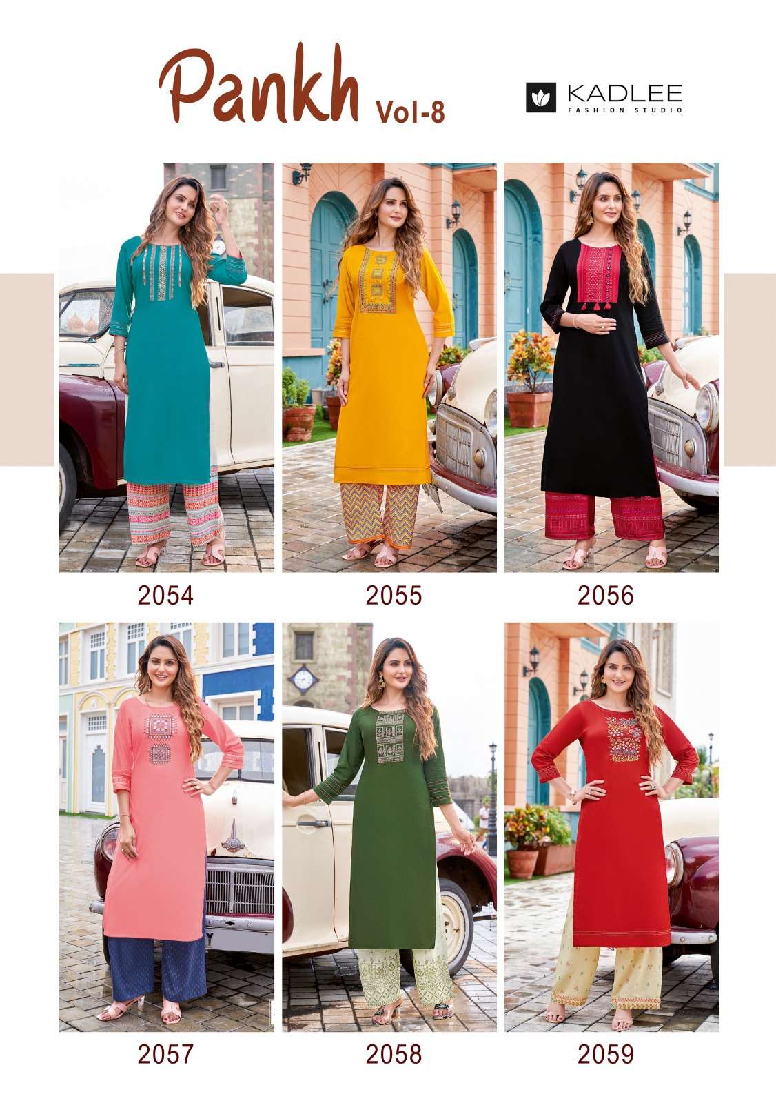 Kadlee Pankh Vol 8 Heavy Rayon Print Handwork & Embroidery On Wholesale
