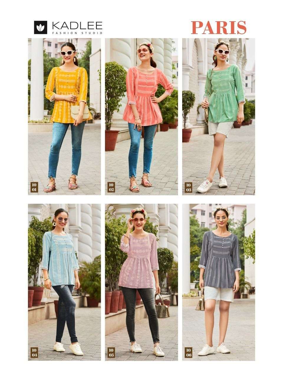 Kadlee Paris Stylish Rayon Wrinkle Print Short Tops On Wholesale