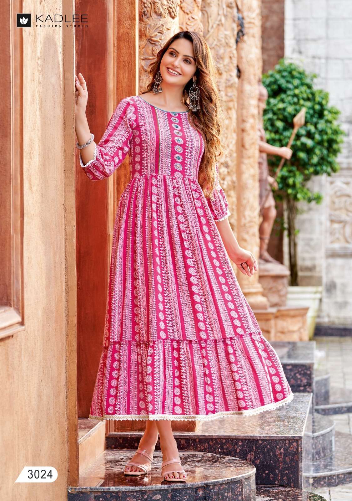 Kadlee Sameera vol 2 Stylish Long Kurti Rayon Wrinkle Print On Wholesale