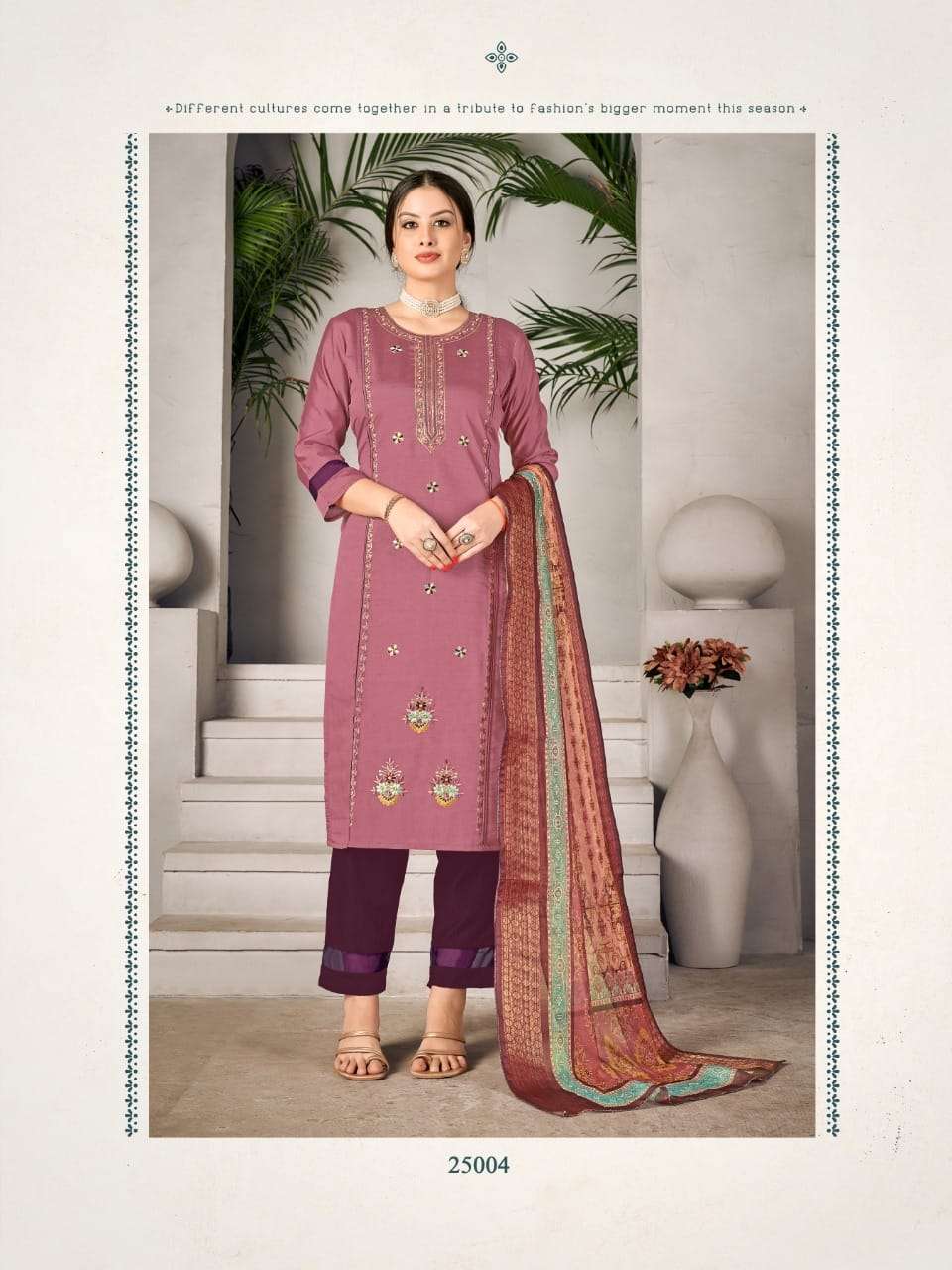 Kalash 2 Viscose Silk With Cotton  Multi Foil Thread With Hand Work Kurti Bottom With Dupatta On Wholesale