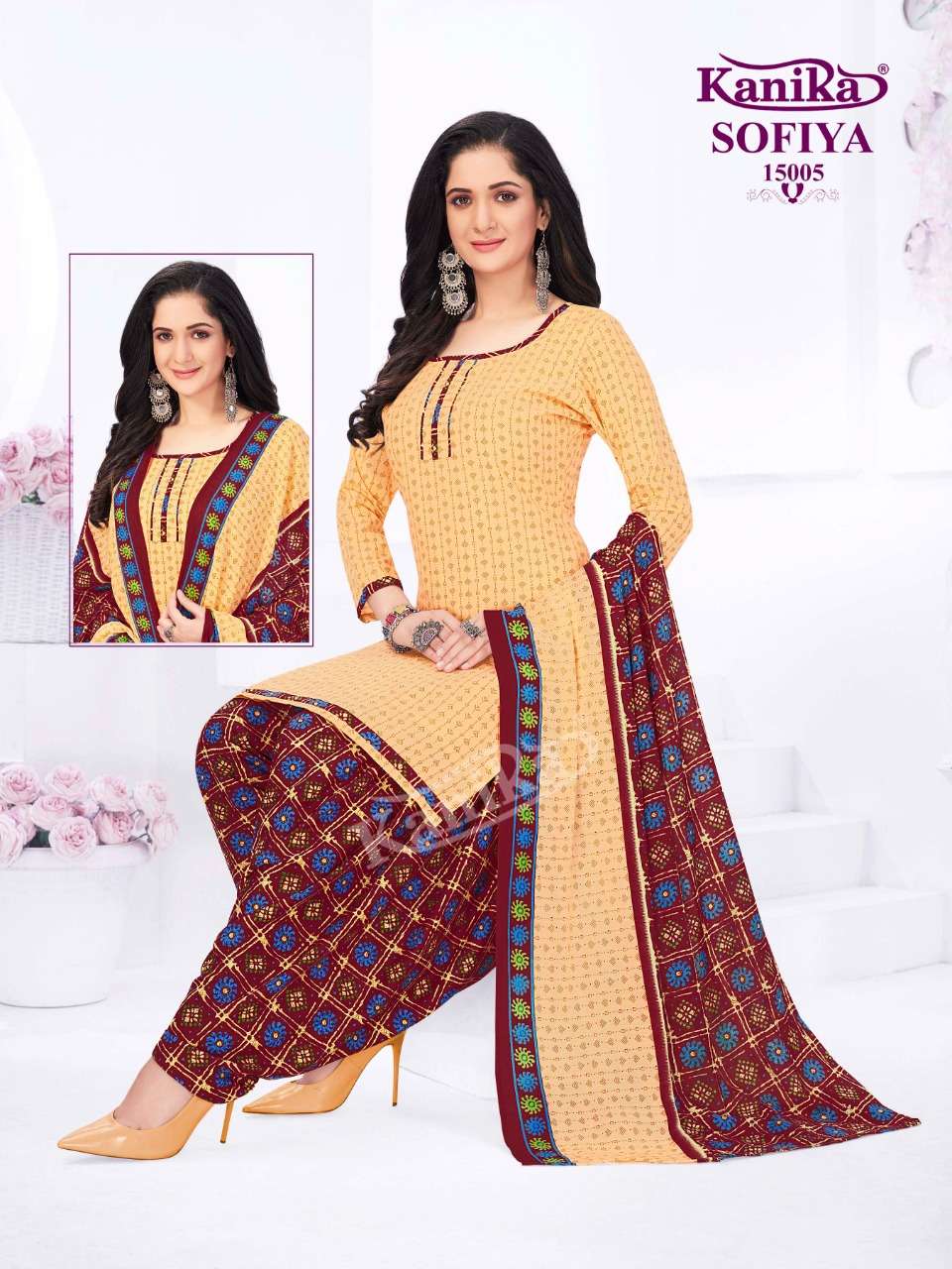 Kanika Sofiya Vol-15 Kurti Patiyala With Dupatta Readymade On Wholesale