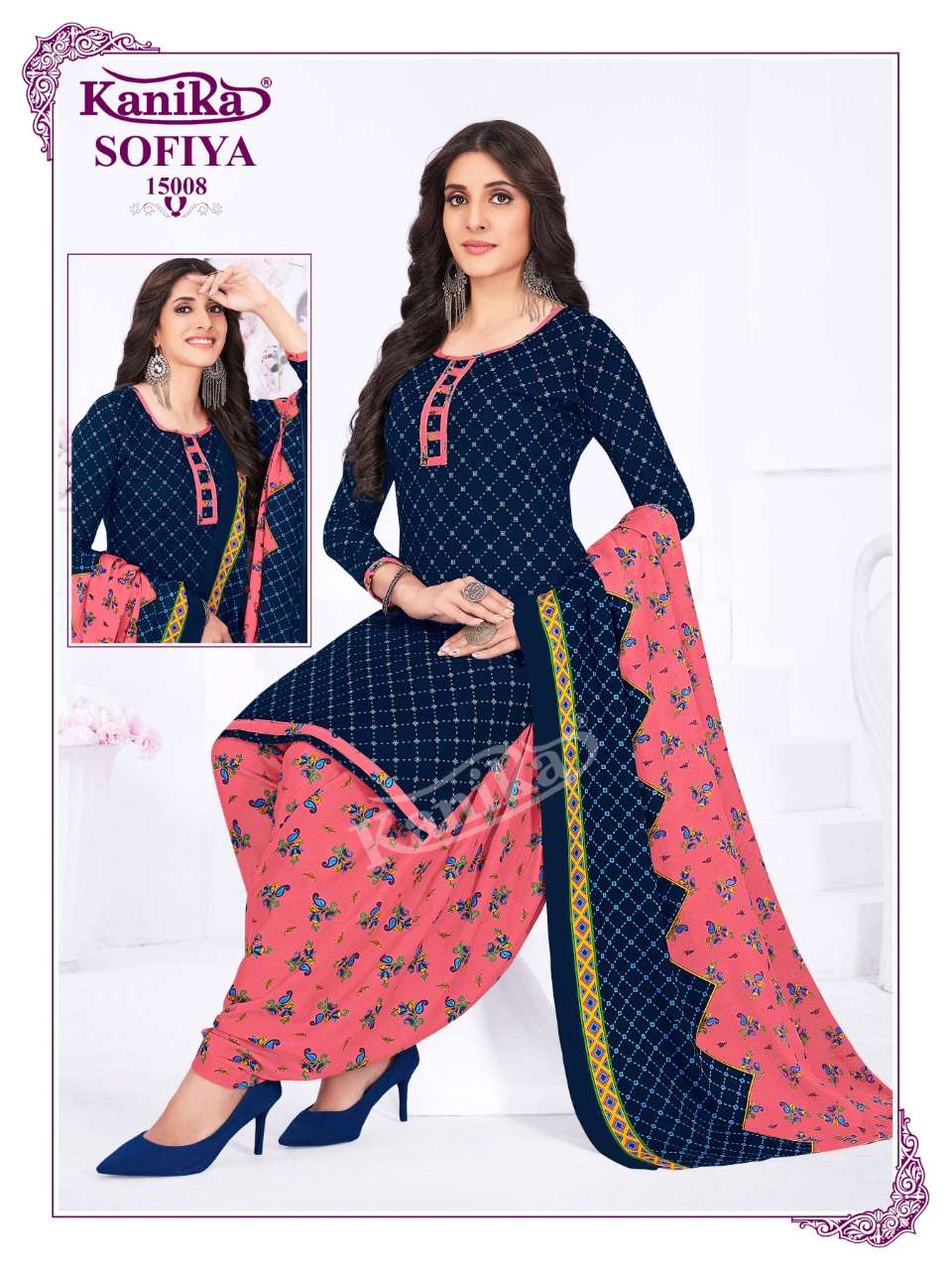 Kanika Sofiya Vol-15 Kurti Patiyala With Dupatta Readymade On Wholesale