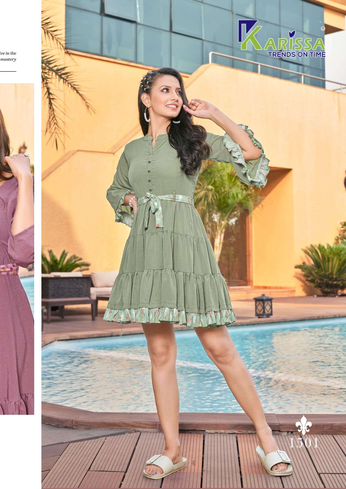 Karissa Glamour Beautiful Western Premium Pure Chiffon With Crush  Tunics On Wholesale
