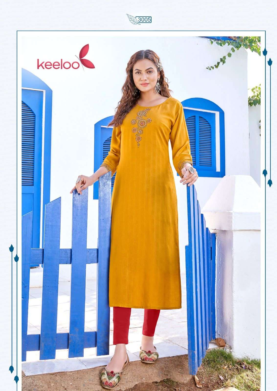 Keeloo Kanika Vol 3 Heavy Rayon Embroidery & Hand Work Kurtis On Wholesale