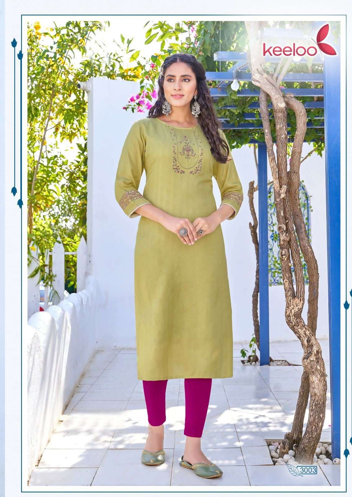 Keeloo Kanika Vol 3 Heavy Rayon Embroidery & Hand Work Kurtis On Wholesale