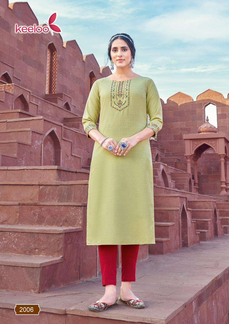 Keeloo Rosie Vol 2 Viscose Dobby Fancy Designer Kurti On Wholesale