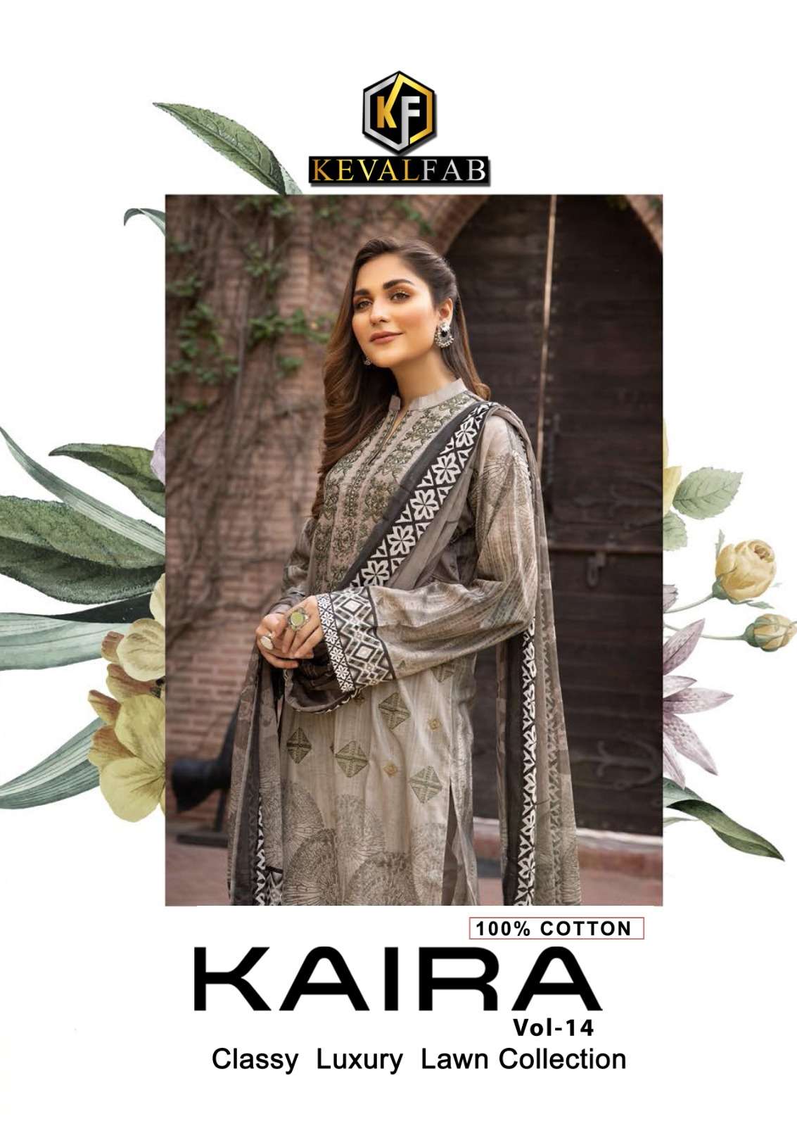 Keval Fab Kaira Vol 14 Pure Cotton Print Top Bottom With Dupatta On Wholesale