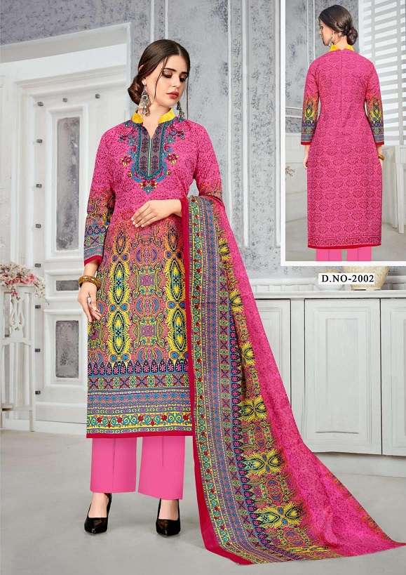 Kiana Gulnaaz Vol 2 Heavy Cotton Print Top Bottom With Dupatta On Wholesale  