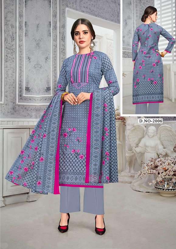 Kiana Gulnaaz Vol 2 Heavy Cotton Print Top Bottom With Dupatta On Wholesale  